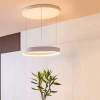 Lucande LED pendant light Philine, Ø 60 cm, white, iron