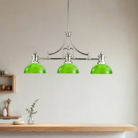 Jupiter Hänglampa Platino, silver/grön, glas, E27, 3 lampor