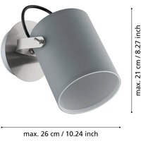 EGLO Villabate ceiling lamp, grey fabric lampshade