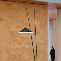 Vibia LED floor lamp NORTH, blue, 2-bulb, metal, 927