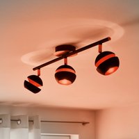 EGLO Plafonnier LED noir-or Nocito - 3 têtes