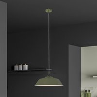 Mexlite Nove pendant light, green, white interior, metal, E27