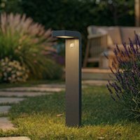 Prios LED solar path light Aurino, black, 75 cm, sensor