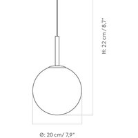 Audo Copenhagen Suspension LED Audo TR Bulb, 1 lampe, laiton/blanc, verre opale