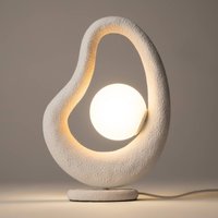 Maytoni LED-bordslampa Opus, vit, metall/glas, höjd 38 cm