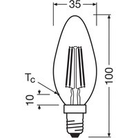 OSRAM LED bulb matt candle E14 3.8W 2700K 806lm
