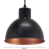 EGLO Svart taklampa Andrin - koppar på insidan