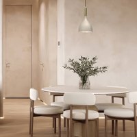 Luminex Noak pendant light, 1-bulb, beige/gold, steel