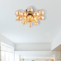 Globo Udo ceiling light, amber-coloured, Ø 55 cm, glass
