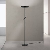 Lampa stojąca LED Teide, czarna, metalowa, lampka do czytania, ściemniana