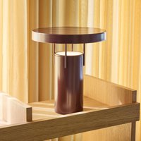 HÜBSCH BringMe LED rechargeable table lamp, burgundy metallic, 28 cm
