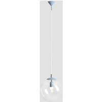 ALDEX Hänglampa Nohr med glasskärm, blå/klar
