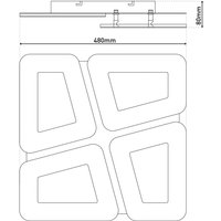 Näve Plafonnier LED Simen, blanc, métal, 48x48 cm, CCT, télécommande