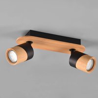 Trio Lighting Spot pour plafond Aruni en bois à 2 lampes noir