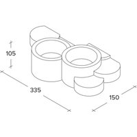 TECNICO by Sforzin Applique murale Chio, 33,5 cm de large, à 2 lampes, blanc, plâtre, GX53