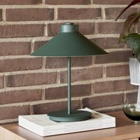 HÜBSCH Shape table lamp, dark green, iron, E14