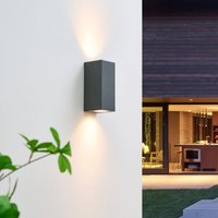 Lucande spotlight till vägg Lavina, 17 cm, antracit, GU10, 2 lampor.