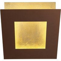 Mantra Iluminación LED-vägglampa Dalia, corten/guld, 18 x 18 cm, aluminium