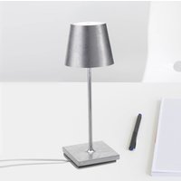 Zafferano Poldina mini rechargeable lamp, silver interior