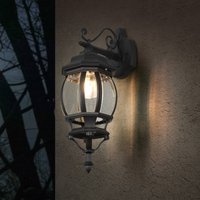 Trio Lighting Elvo outdoor wall light, socket below, matt black