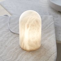 Beacon Lighting Beacon lampe de table Panton, pierre d'albâtre blanche, hauteur 17,5 cm