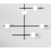 miloox by Sforzin Mikado wall light, clear/frosted, 5-bulb