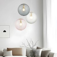 Viokef Diana pendant light, smoky grey/gold, Ø 30 cm, glass