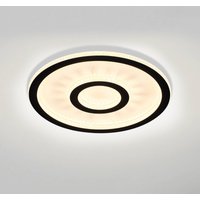 LED-loftlampe Roundel, hvid/sort, Ø 35 cm, jern/akryl