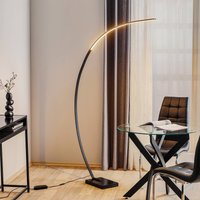 Trio Lighting Lampadaire arqué LED Bangkok, noir mat