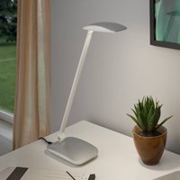 EGLO Silver Cajero LED desk lamp with dimmer