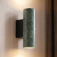 Lucande Tavira wall light, green marbled, up/down, GU10