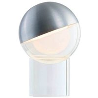 FRANDSEN LED rechargeable table lamp Pila, aluminium colour, 20 cm, dimmable