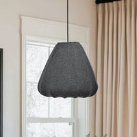 EGLO Hänglampa Barlaston, Ø 35 cm, svart/grå, metall, tyg
