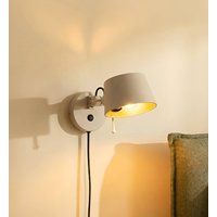 Lucande vägglampa Silka, 14 cm, beige, flexibel, stickkontakt