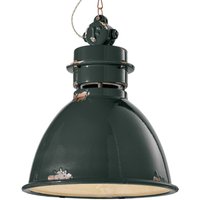 Ferroluce C1750 hanging light with ceramic lampshade black