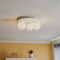 SIGMA Plafonnier Firn, rond, à 3 lampes, blanc