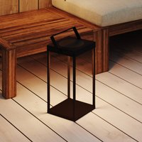 Markslöjd LED solar lantern Pure, black, USB, metal, height 42 cm