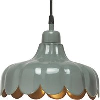PR Home Hängelampe Wells Small, grün/gold, Ø 24 cm, Stecker