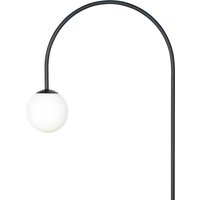 Domiluce Golvlampa Nova, glas/metall, svart/vit, höjd 155 cm