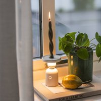 Konstsmide Lampe à poser LED rechargeable Nantes, blanc, aluminium, IP54, variateur