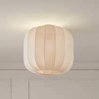 Lindby plafonnier Helin, beige, tissu, Ø 35 cm