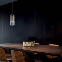 Masiero LED pendant light Vegas Single Round, Ø 12 cm, crystal glass