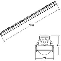 BRUMBERG Humid One våtrumslampa, 28 W, 149 cm
