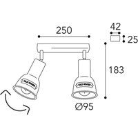 Moretti Luce Taklampa Azali 1548.E27, 2 lampor, antikmässing