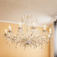 ONLI Crystal chandelier Teresa, ivory, 12-bulb