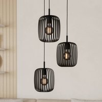 EGLO Romazzina pendant light, Ø 46 cm, black, 3-bulb, steel