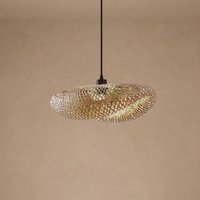 Lindby Eleane pendant light, bamboo, natural, length 50 cm, E27