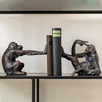 KARE Bookend Monkey, polyresin, black, set of 2