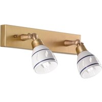 Cremasco Väggspotlight Bassano av mässing med 2 ljuskällor
