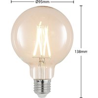 Arcchio Ampoule LED E27 8W 2700K G95 Globe, filament, claire